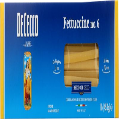 De Cecco Semolina Pasta, Fettuccine, 16 oz- Made in Italy, High in Protein & Iron, Bronze Die (VSA0006p)