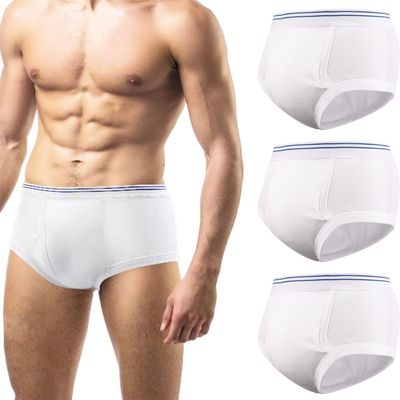Carer Mens Incontinence Underwear Washable 3 Pack Cotton Reusable Incontinence Boxers Briefs for Men Built in Cotton Pad for Bladder Leakage 150ML, X-Large