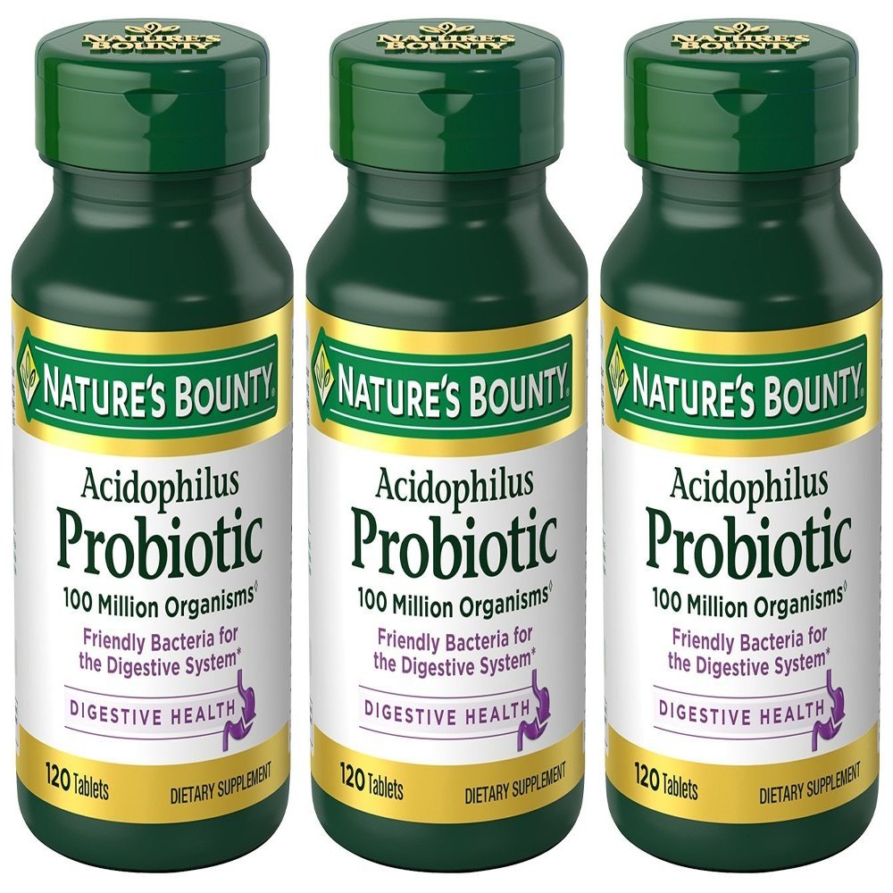 Nature's Bounty Acidophilus Probiotic , 120 Count (Pack of 3)