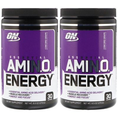 Optimum Nutrition, (2 Pack Essential Amin.O. Energy, Concord Grape, 9.5 oz (270 g)