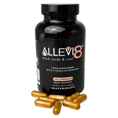 Watermans Allevi8 Curcumin Turmeric, Ginger, Frankincense, Vitamin D & Black Pepper Extract for Best Absorption - Daily Joint & Mental Health, Immune Health Support