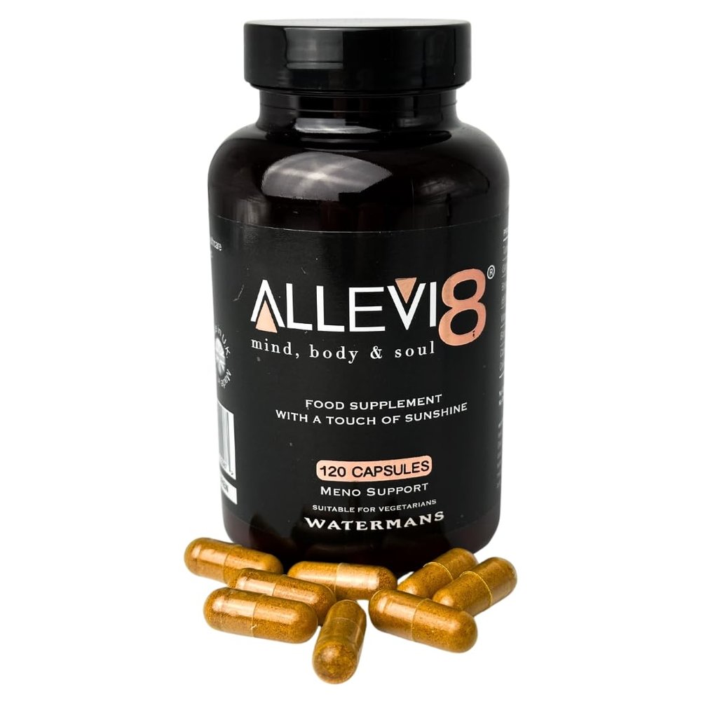 Watermans Allevi8 Curcumin Turmeric, Ginger, Frankincense, Vitamin D & Black Pepper Extract for Best Absorption - Daily Joint & Mental Health, Immune Health Support