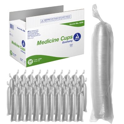 Dynarex Medicine Cups, 1 Ounce, Made with Translucent Plastic, For Measuring and Dispensing Liquid and Medication, Includes Easy-to-Read CC and ML Graduations, 1 Case of 5000 Dynarex Medicine Cups