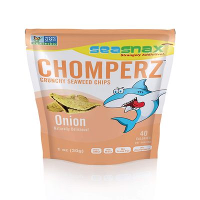 SeaSnax Chomperz Crunchy Seaweed Chips, Onion, 1 Ounce (Pack of 8)