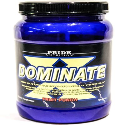 #1 Pre Workout - Dominate X 500g- Best Nitric Oxide & Creatine Pre-Workout Formula- Buffers Lactic Acid, Maximize Muscle Size & Strength (Fruit Punch, 25 Servings Per Bottle- 2 Bottles(50 Servings)