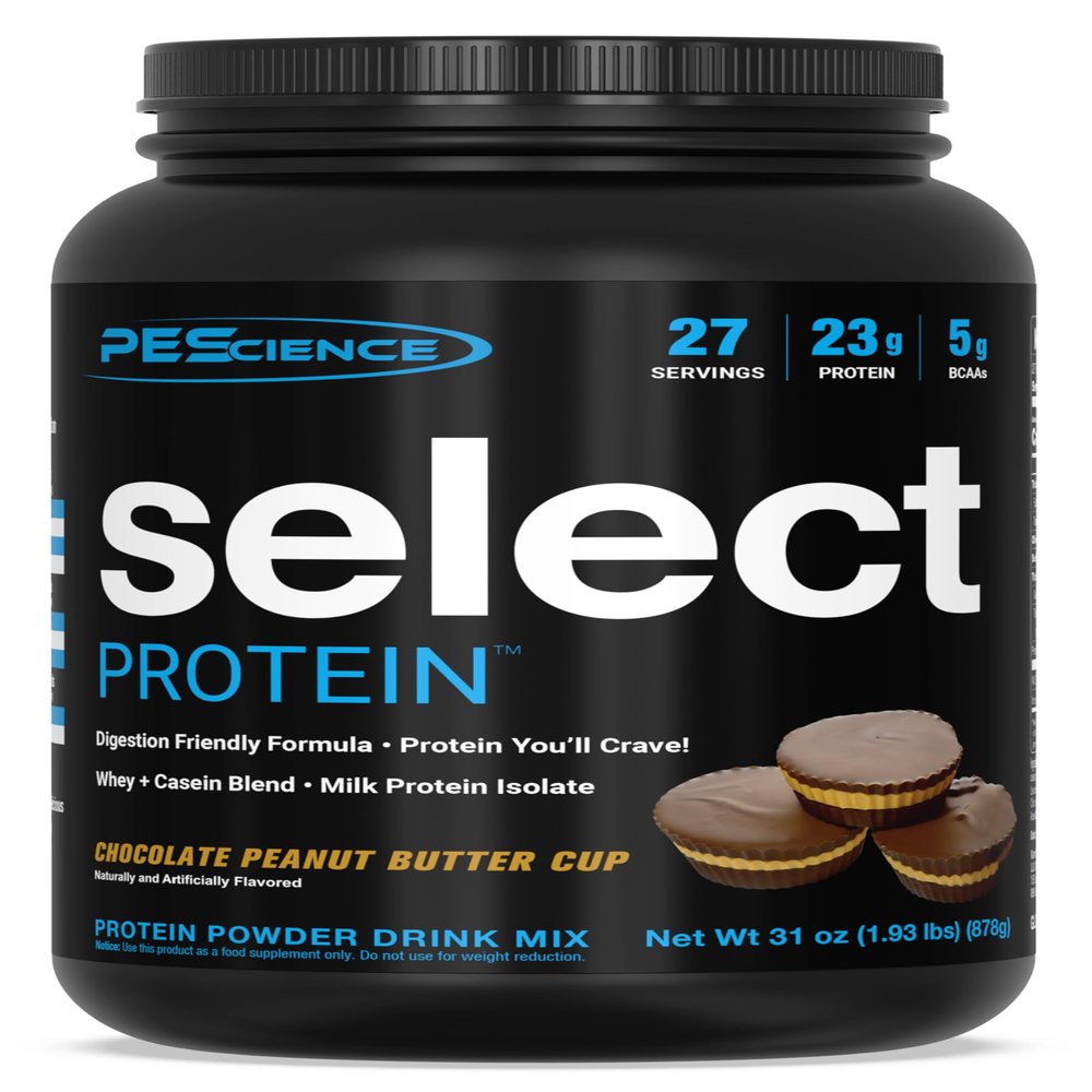PEScience Select Protein Powder, Whey and Casein Blend, Clean Protein Powder for Women and Men, Low Calorie, Low Carb, Keto Friendly, Gluten Free - Chocolate Peanut Butter Cup - 27 Servings