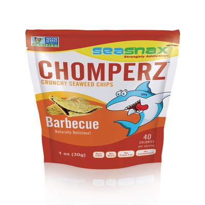 SeaSnax Chomperz Crunchy Seaweed Chips, Barbecue, 1 Ounce (Pack of 8)