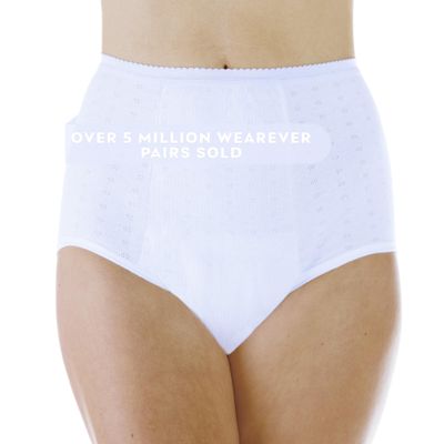 Wearever Women's Incontinence Underwear for Bladder Control with Super Absorbency - Reusable & Washable Leak Proof Underwear for Women Single Panty 300 ml - (White) (M) (Fits Hip 38-40")