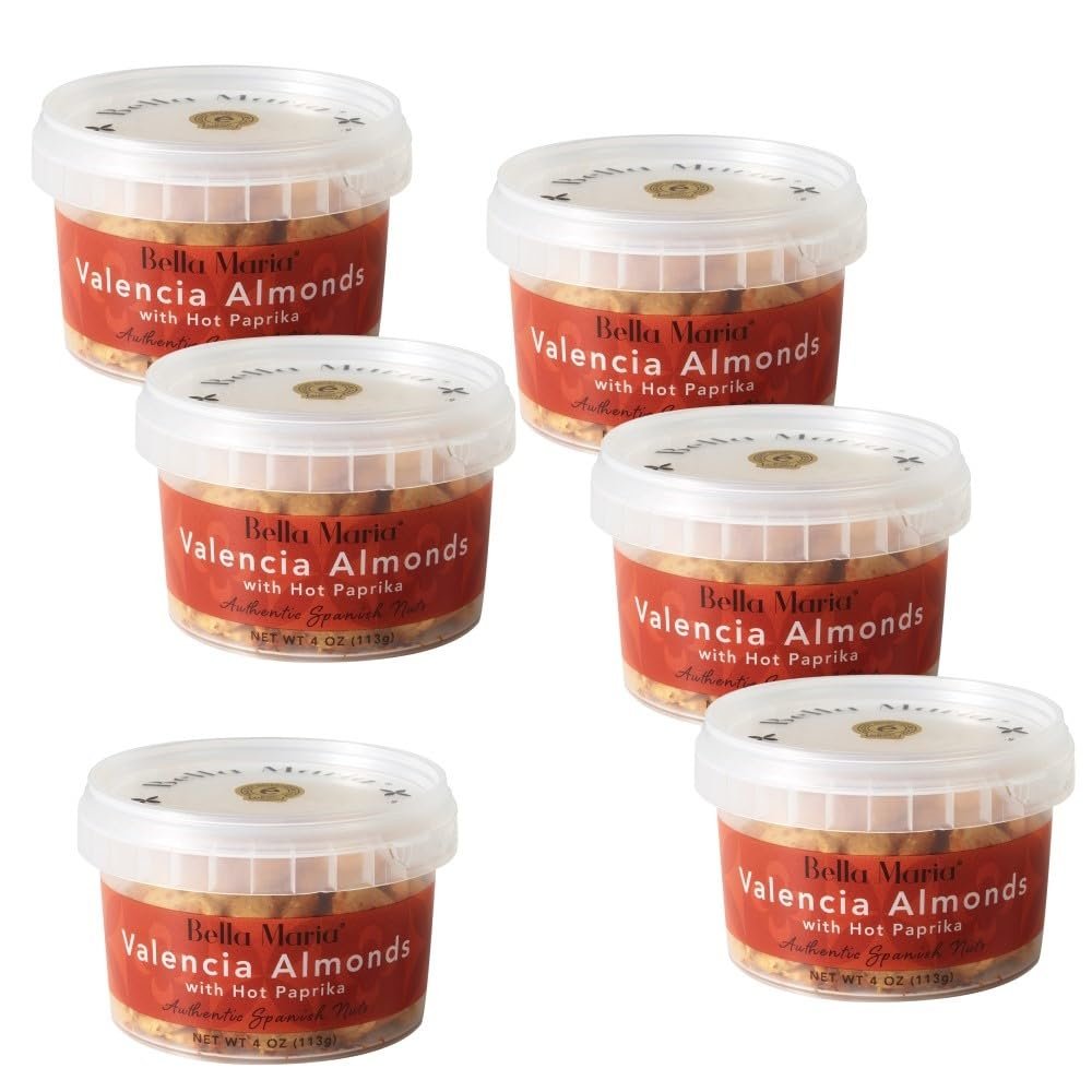 Bella Maria Valencia Almonds with Smoked Paprika, 4 oz (Pack of 6)