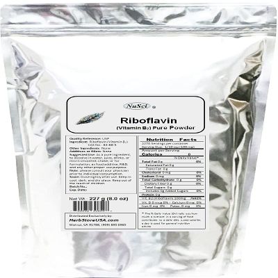 NuSci Vitamin B2 Riboflavin Pure Powder Energy (227 Grams (8.0 oz))