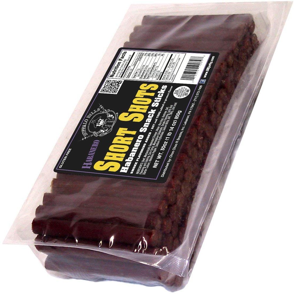 Buffalo Bills Habanero Short Shots (120 beef and chicken 3.5 snack sticks per 30oz bag)