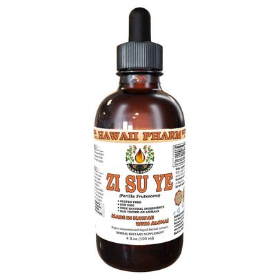 Zi Su Ye Liquid Extract, Zi Su Ye (Folium Perillae) Leaf Tincture Supplement 4 oz