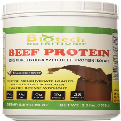 Biotech Nutritions Hydrolyzed Beef Protein Supplement, Chocolate, 2.3 Pound