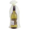 20 Designer Wine Organza Fabric Gift Bags Party Gift Bags Large 15" by 6.5" in Silver & Beige view 2