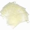 20 Designer Wine Organza Fabric Gift Bags Party Gift Bags Large 15" by 6.5" in Silver & Beige view 4