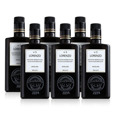 Barbera Lorenzo #5 Extra Virgin Olive Oil Fruity, Soft Nocellara del Belice Olive Flavor, Cold Extracted Authentic Sicilian Olive Oil, Fresh Harvest Imported From Italy 16.9 oz - Pack of 6