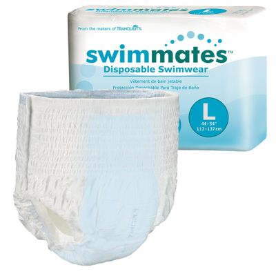 Swimmates Adult Swim Underwear, Pull-Up with Tear-Away Side Seams, Unisex, Disposable, Large (44"- 54" Waist), 18 Count (Case of 4)