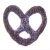 Scott's Cakes Dark Chocolate Covered Pretzels with Lavender Colored Sugar in a 1 Pound Clear Cello Bag view 1