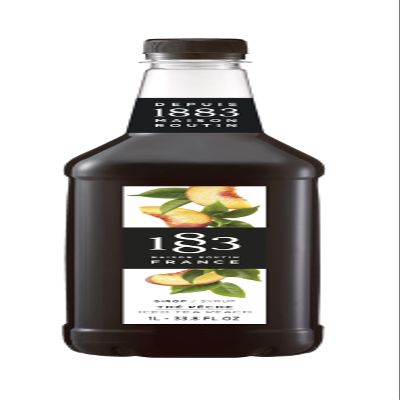 1883 Iced Tea Peach Syrup for Drinks, Made in France, 1 Liter Plastic Bottle