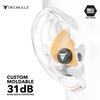 Decibullz - Custom Molded Earplugs, 31dB Highest NRR, Comfortable Hearing Protection for Shooting, Travel, Swimming, Work and Concerts (Orange) view 4