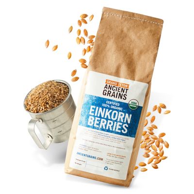 Grand Teton Ancient Grains - 100% Organic Einkorn Berries, Premium Food-Grade Farro Piccolo, For Milling into Flour, Baking,Pilafs, & Soups, 2.5 lbs