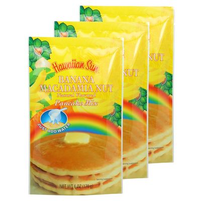 Banana Macadamia Nut Pancake Mix, 6 Ounce (Pack of 3) by Hawaiian Sun