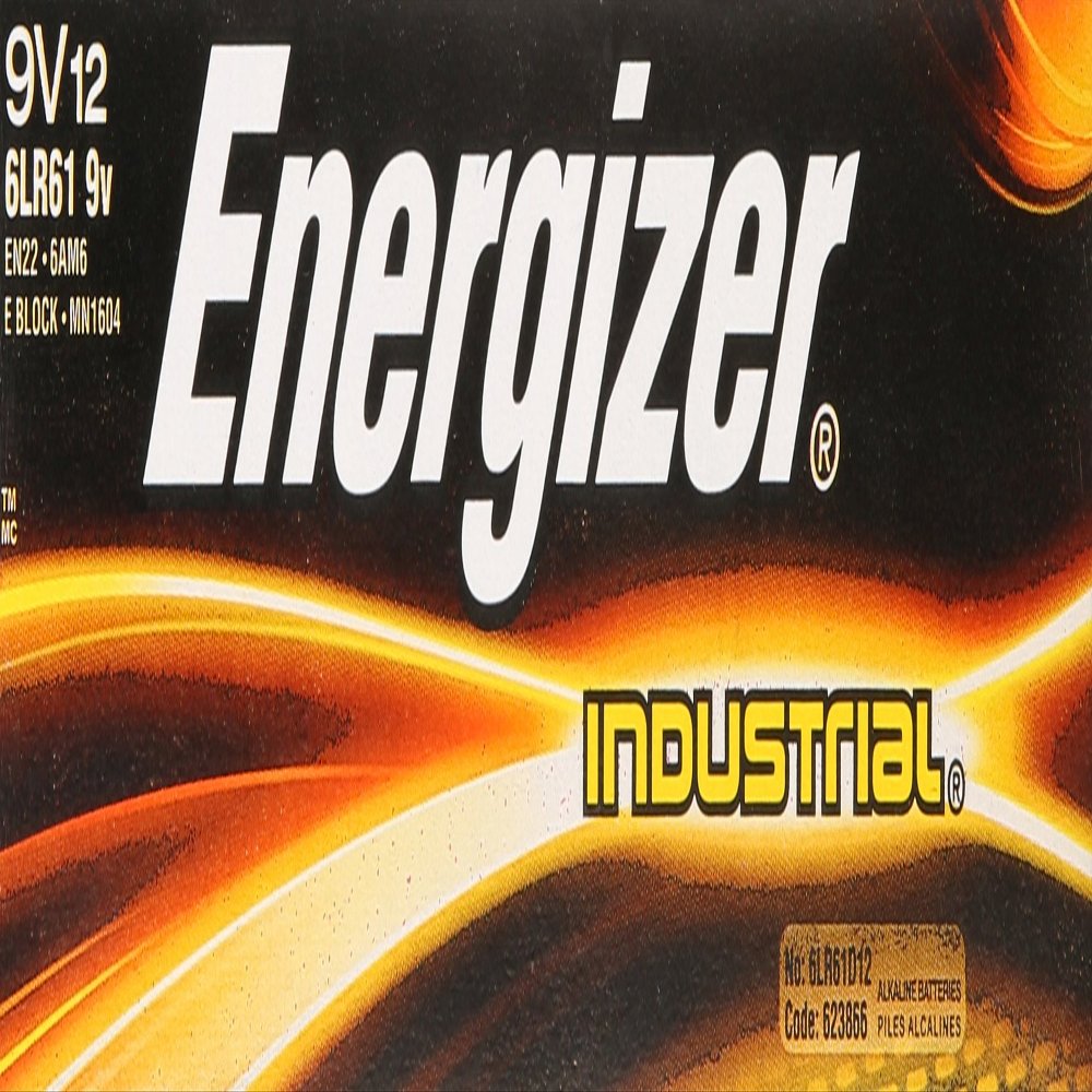 Energizer 9 Volt Alkaline Industrial Batteries, 12 Count