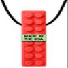 ARK Brick Stick, Chew Necklaces for Sensory Kids and Adults, Oral and Hand Fidget for Autism, ADHD, SPD, Anxiety, Medical-Grade Textured Chew Necklace, Standard, Softest, Red view 1