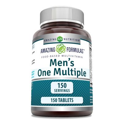 Amazing Formulas Men's One Multivitamin Supplement | Food Based | 150 Tablets | Perfect Blend of Vitamins, Minerals & Probiotics | Non-GMO | Gluten-Free | Made in USA