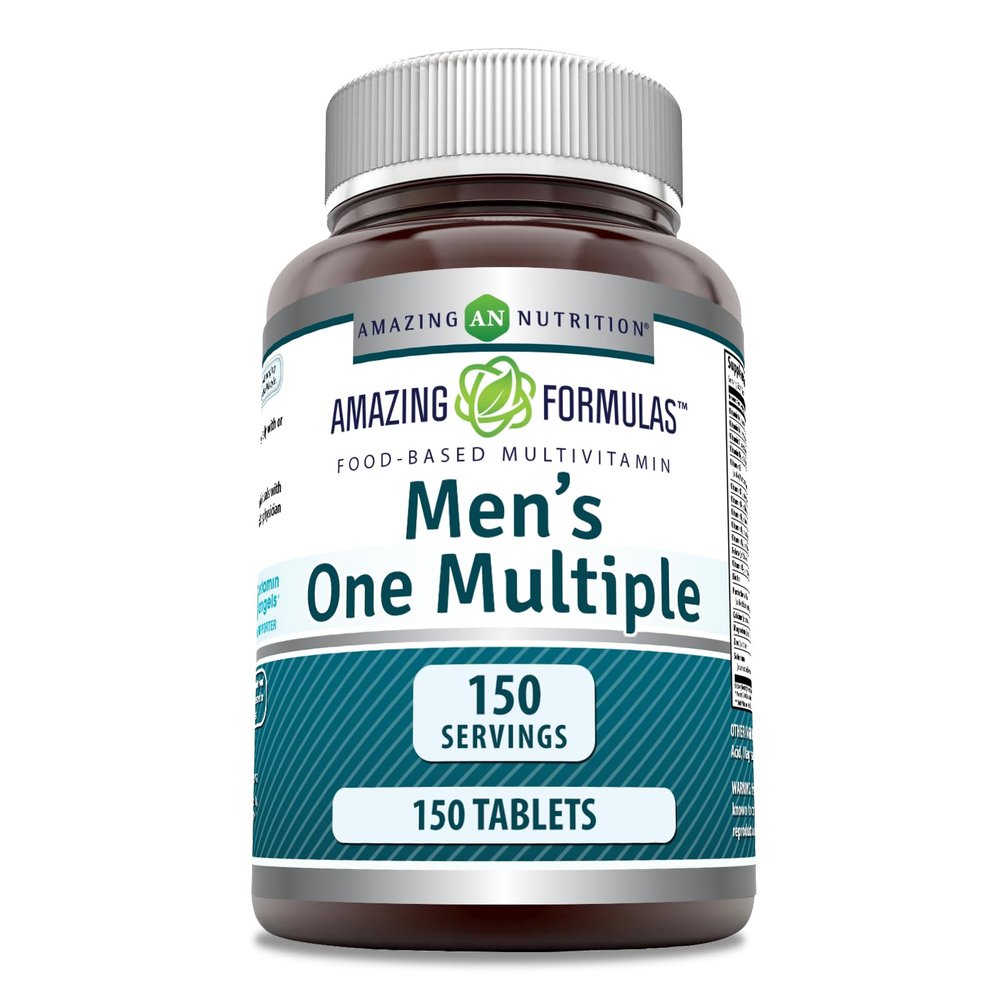 Amazing Formulas Men's One Multivitamin Supplement | Food Based | 150 Tablets | Perfect Blend of Vitamins, Minerals & Probiotics | Non-GMO | Gluten-Free | Made in USA