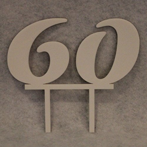 Birthday Cake Toppers - 1/8 Inch Acrylic - Assorted Colors (60, White)