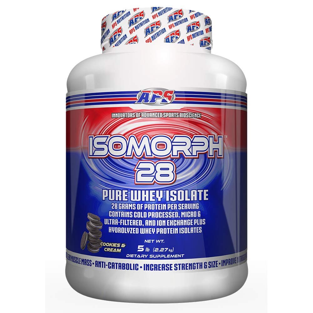 APS Nutrition Isomorph 28 Protein Powder | Pure Whey Isolate | Cold Pressed, Ultra- Filtered, & Ion Exchange Isolates | 28g Protein | 5 Pound (Cookies & Cream)