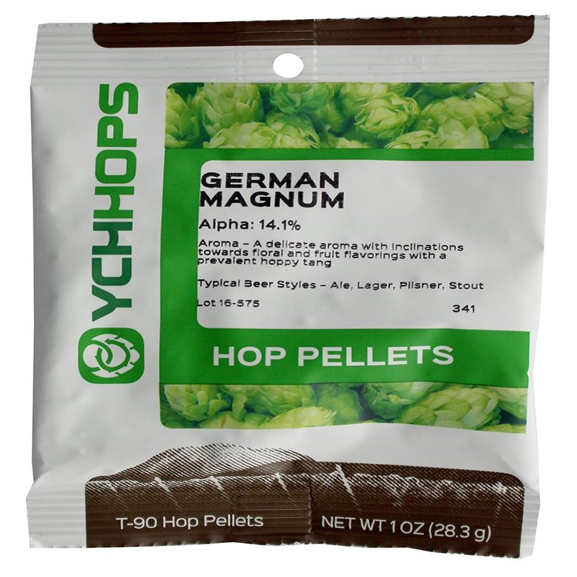 HopUnion Imported Hop Pellets for Home Brew Beer Making (German - Magnum), 1 oz.