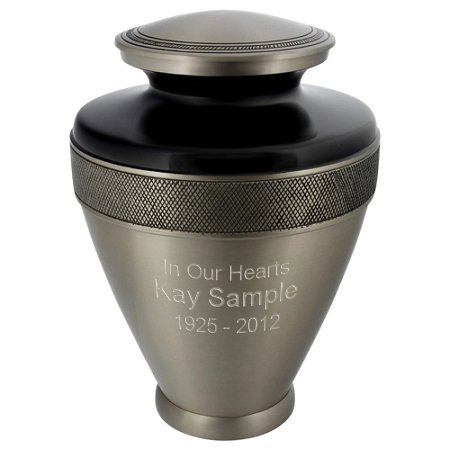 Atlas Brass Cremation Urn - Black/Pewter