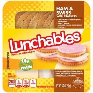 OSCAR MAYER LUNCHABLES HAM & SWISS CHEESE WITH CRACKERS 3.2 OZ PACK OF 5