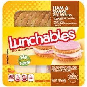 OSCAR MAYER LUNCHABLES HAM & SWISS CHEESE WITH CRACKERS 3.2 OZ PACK OF 5