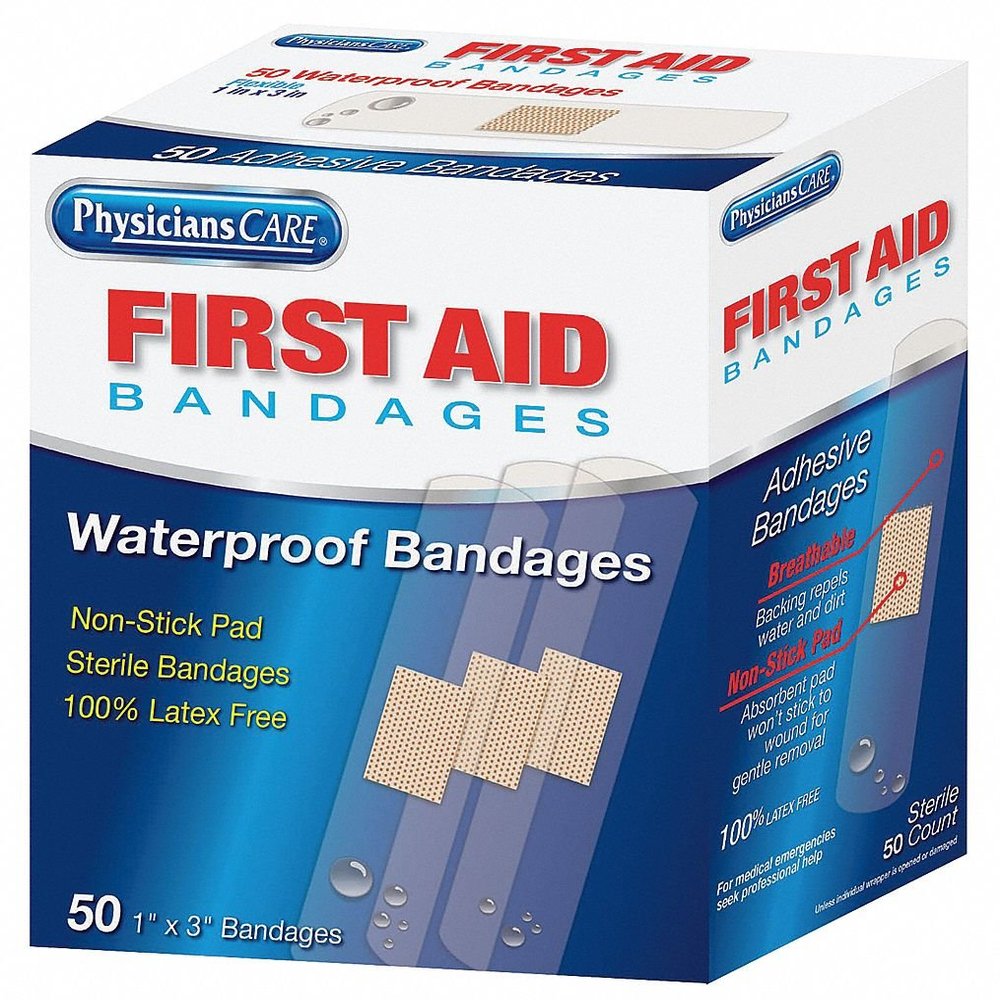 Adhesive Bandage, Clear, Plastic, Box