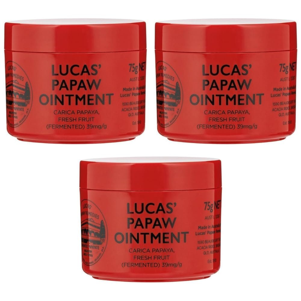 Lucas' Papaw Ointment 75g (3-Pack)  Multi-Purpose Skin Relief Balm  Made in Australia