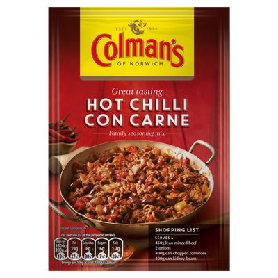 Original Colman's Hot Chilli Con Carne Recipe Mix Imported From The UK England British Recipe Mix Colman's Hot Chilli Con Carne Dry Sauce Mix, 37 g'