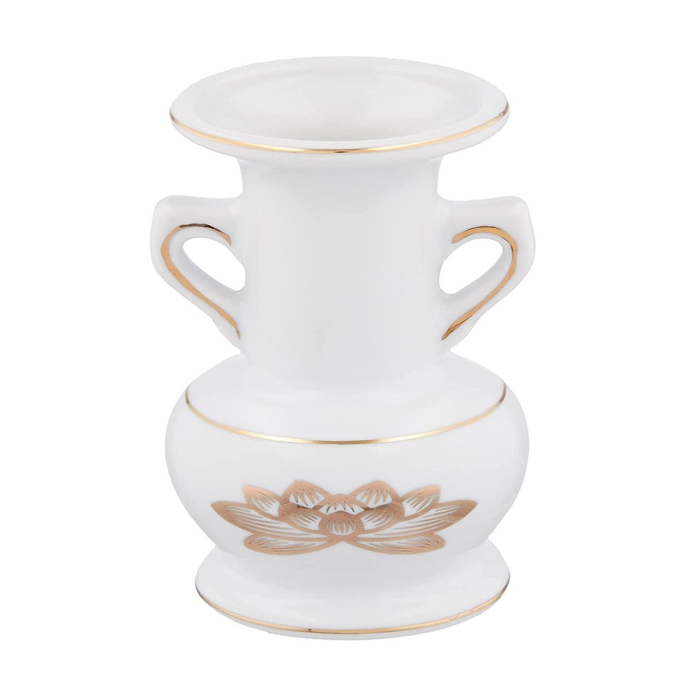 Maruesu Buddhist Altar Buddhist Altar, White Gold Lotus Buddhist Flower, Small, White