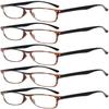 Eyekepper Ultrathin Flex Frame 5-pack 80's Reading Glasses Tortoise Frame Black Arm +0.75 view 1