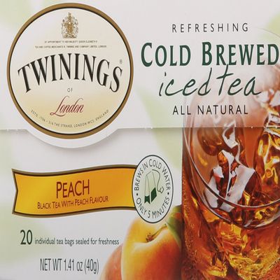 Twinings of London Cold Brew Teabags, Peach, 1.41 Ounce