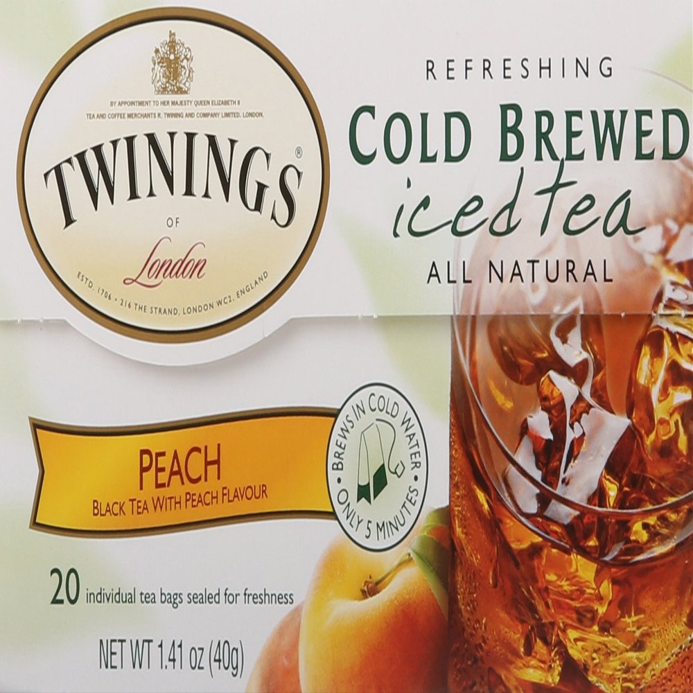Twinings of London Cold Brew Teabags, Peach, 1.41 Ounce