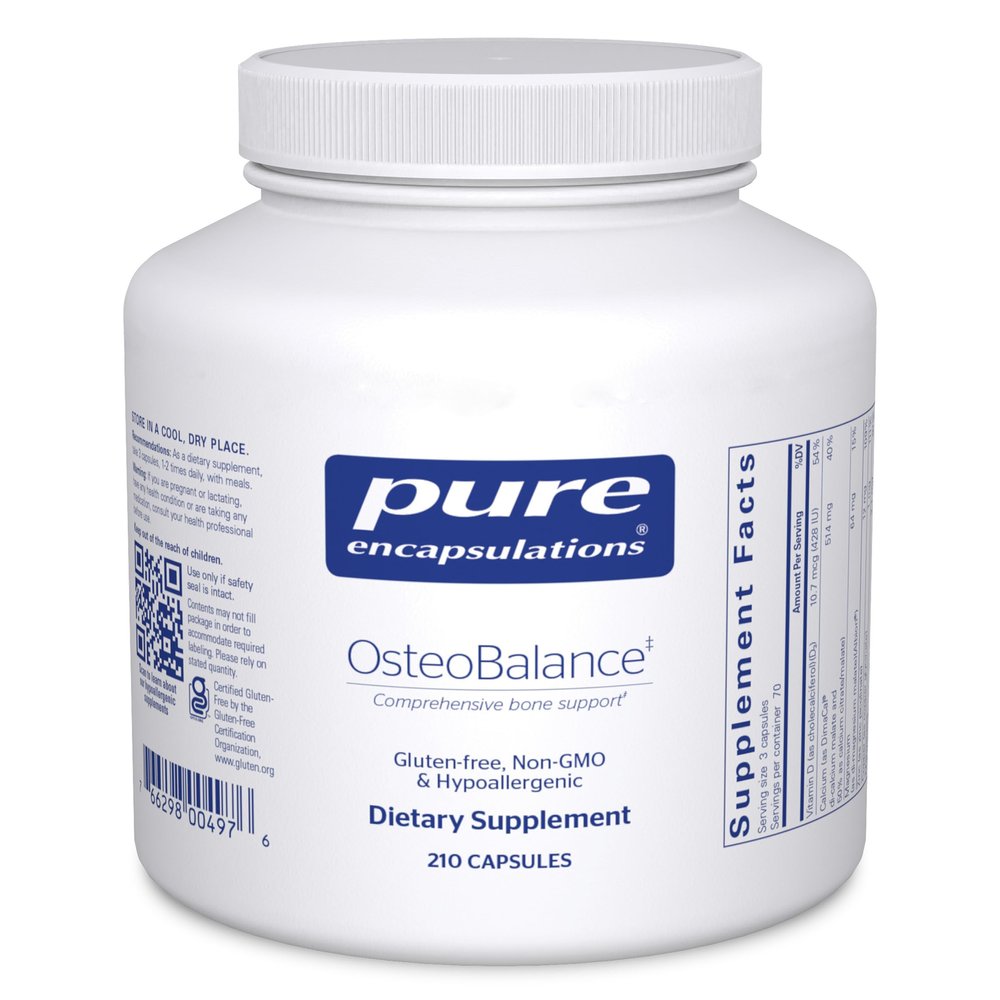 Pure Encapsulations OsteoBalance | Hypoallergenic Supplement to Promote Calcium Absorption and Enhance Healthy Bone Mineralization* | 210 Capsules