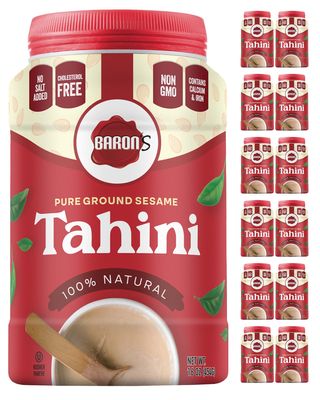 Baron's Kosher 100% Pure Ground Sesame Tahini 16-ounce Jars (1 Pound (Pack of 12))