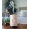 Airome White Terracotta Medium Ceramic Essential Oil Diffuser|100 mL Humidifying Ultrasonic Aromatherapy Diffuser 8 Colorful LED Lights, Intermittent & Continual Mist, Auto Shut-Off, White/Orange view 4