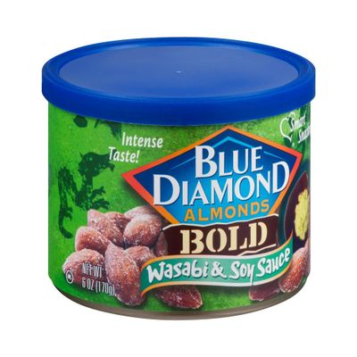 Mildhug Blue Diamond Almendras, Bold Wasabi & Soy, 1.5 onzas (Paquete de 12)