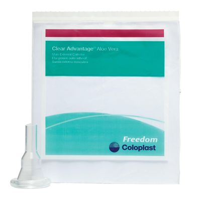 10 -Pack Condom Catheter 28mm Medium Coloplast Freedom Clear Adhesive, Item #5200