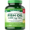 Nature's Truth Burpless Fish Oil 2400mg | 250 Softgels | 720 mg Omega 3 | Natural Lemon Flavor Pills | Non-GMO & Gluten Free Supplement view 1