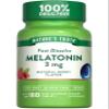 Nature's Truth Melatonin 3mg Fast Dissolve Tablets | 180 Count | Natural Berry Flavor | Vegan, Non-GMO & Gluten Free Supplement view 1